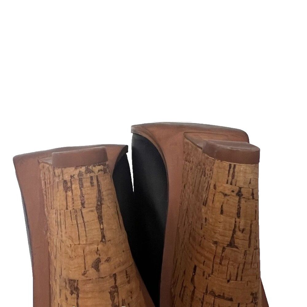 ZARA BASIC Black Wedge Cork Platform Sandals Wome… - image 9